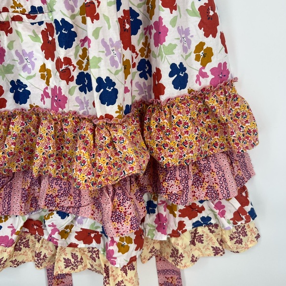 Apron Vintage Earle Wilson bib pinafore ruffle floral cottagecore - Picture 3 of 6